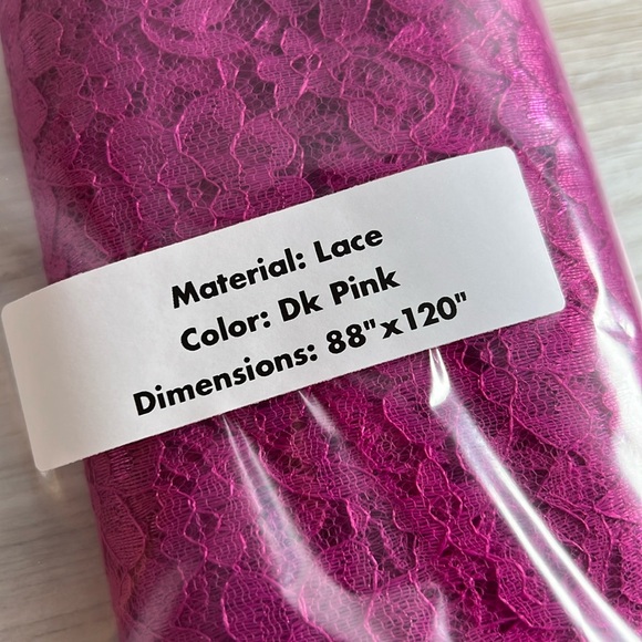 Fabric by the Yard Remnant Dark Pink Rachelle Lace - Picture 2 of 4